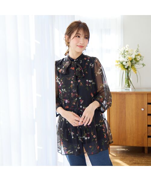 ローズティアラ　46 長袖トップス　ワインカラー UVカット／吸汗性】バイカラージャンパースカート