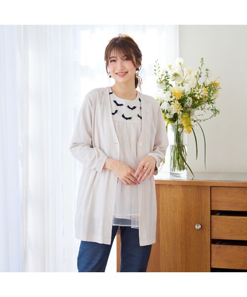 Rose Tiara/ローズティアラ ペプラムカーディガン ベージュ 38 Rose Tiara/ローズティアラ ペプラムカーディガン ベージュ 38