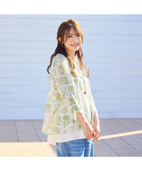 Rose Tiara/ローズティアラ 【22fabric】ムービースタジオ/レイヤードブラウス ベージュ 42 Rose Tiara/ローズティアラ 【22fabric】ムービースタジオ/レイヤードブラウス ベージュ 42