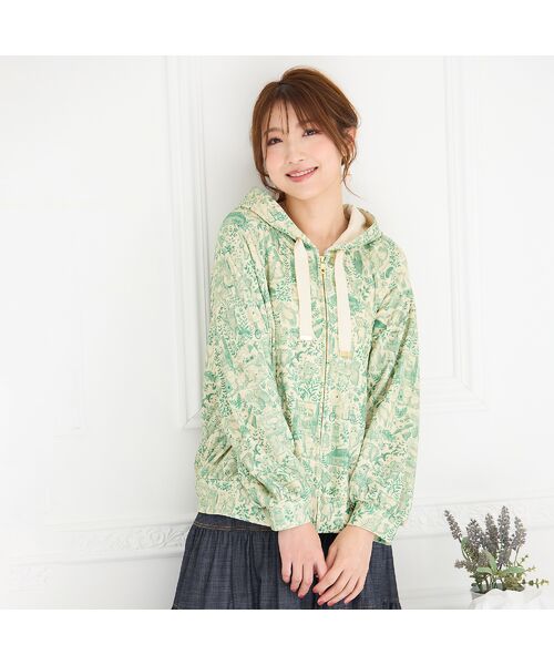 Rose Tiara/ローズティアラ 【22fabric】アニマルプリント/パーカー ベージュ 46 Rose Tiara/ローズティアラ 【22fabric】アニマルプリント/パーカー ベージュ 46