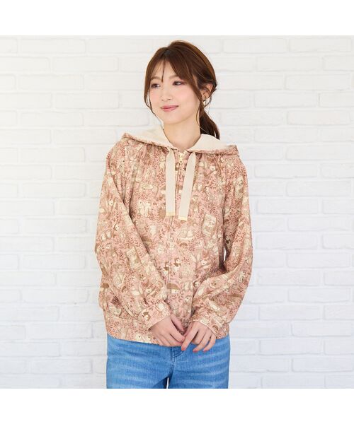 Rose Tiara/ローズティアラ 【22fabric】アニマルプリント/パーカー ピンク 38 Rose Tiara/ローズティアラ 【22fabric】アニマルプリント/パーカー ピンク 38