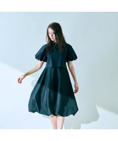 異素材使いバルーンワンピース