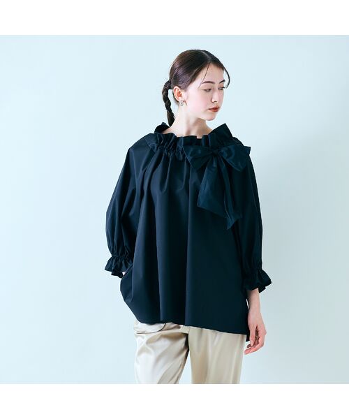 Rose Tiara/ローズティアラ ビックリボンプルオーバー/M-StyleLuxeコラボ ブラック 38 Rose Tiara/ローズティアラ ビックリボンプルオーバー/M-StyleLuxeコラボ ブラック 38