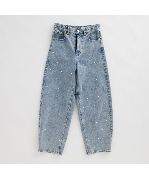 Rose Tiara / ローズティアラ デニムパンツ | 【人気のため追加】パールスタッズカーブデニム | 詳細10