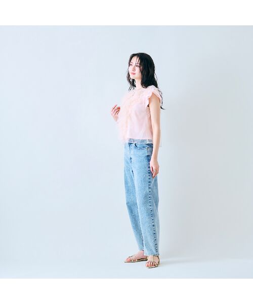 Rose Tiara / ローズティアラ デニムパンツ | 【人気のため追加】パールスタッズカーブデニム | 詳細2