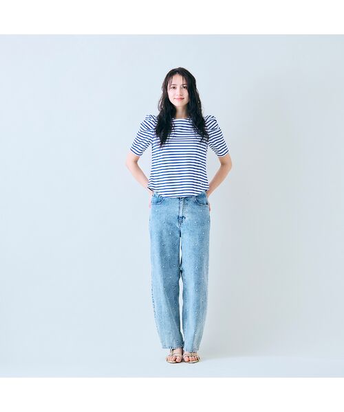 Rose Tiara / ローズティアラ デニムパンツ | 【人気のため追加】パールスタッズカーブデニム | 詳細4