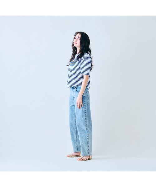 Rose Tiara / ローズティアラ デニムパンツ | 【人気のため追加】パールスタッズカーブデニム | 詳細6