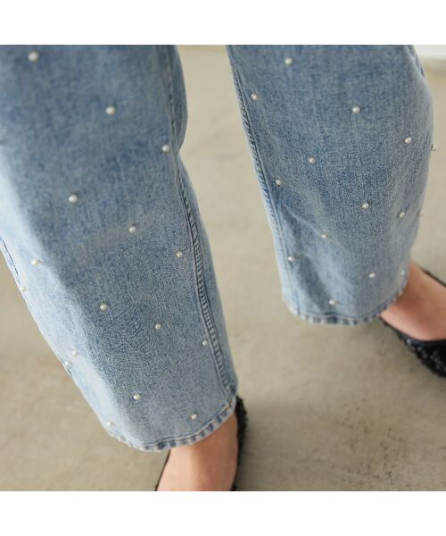Rose Tiara / ローズティアラ デニムパンツ | 【人気のため追加】パールスタッズカーブデニム | 詳細9