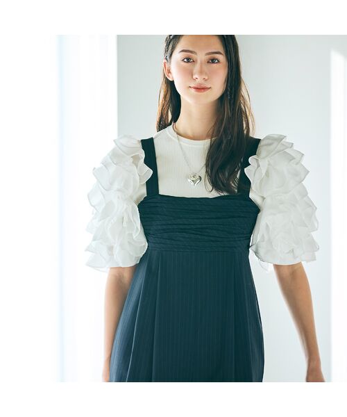 Rose Tiara/ローズティアラ 【大人百花掲載】タックフリル袖ニットプルオーバー オフ 38 Rose Tiara/ローズティアラ 【大人百花掲載】タックフリル袖ニットプルオーバー オフ 38