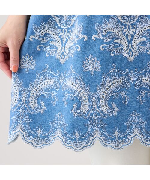 セール】 【手洗いOK】スカラ刺繍チュニック （シャツ・ブラウス