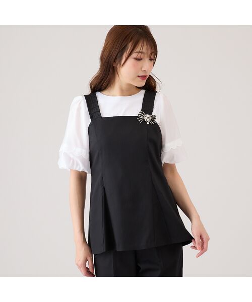 Rose Tiara/ローズティアラ 【セットアップ】デニム風ビスチェ ブラック 38 Rose Tiara/ローズティアラ 【セットアップ】デニム風ビスチェ ブラック 38