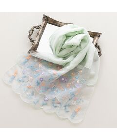 Rose Tiara / ローズティアラ マフラー・ショール・スヌード・ストール | オーガンジー切替刺繍ストール