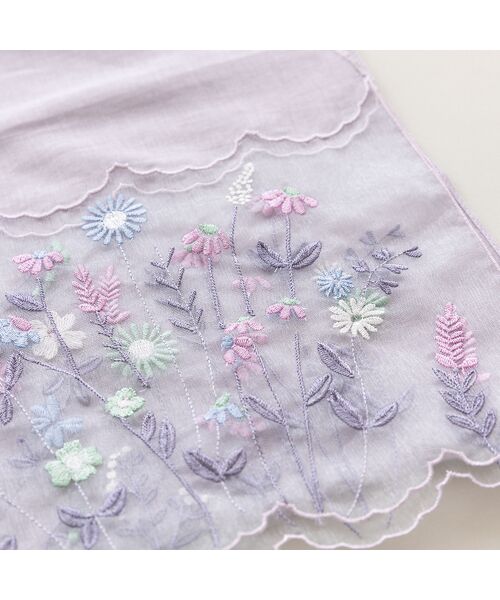 Rose Tiara / ローズティアラ マフラー・ショール・スヌード・ストール | オーガンジー切替刺繍ストール | 詳細11