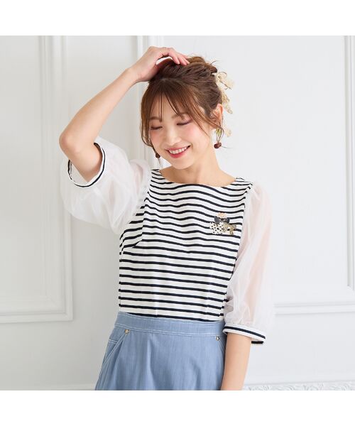 Rose Tiara / ローズティアラ カットソー | 【22fabric】リボンコレクター/ボーダーカットソー | 詳細2