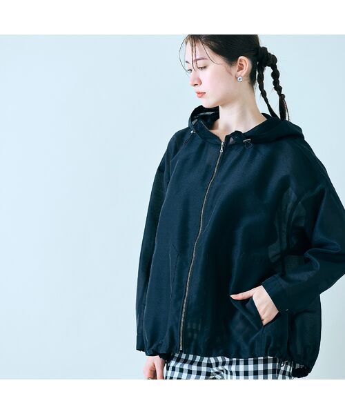 Rose Tiara/ローズティアラ シアージップアップブルゾン ブラック F Rose Tiara/ローズティアラ シアージップアップブルゾン ブラック F