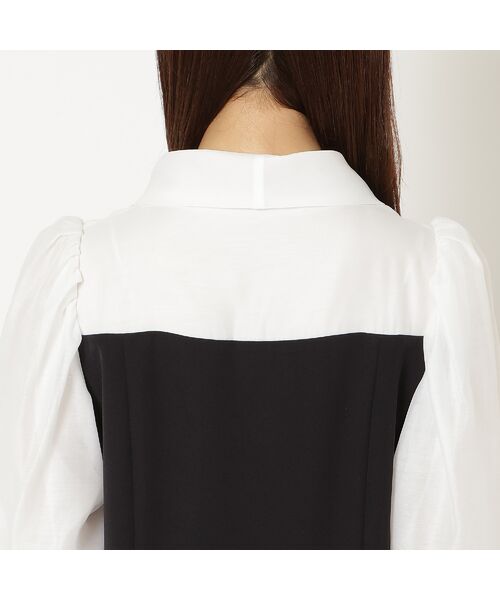 Rose Tiara / ローズティアラ ミニ丈・ひざ丈ワンピース | 【人気の美ワンピ/半袖】【接触冷感/UVカット】ダブルクロスリボンタイワンピース | 詳細12