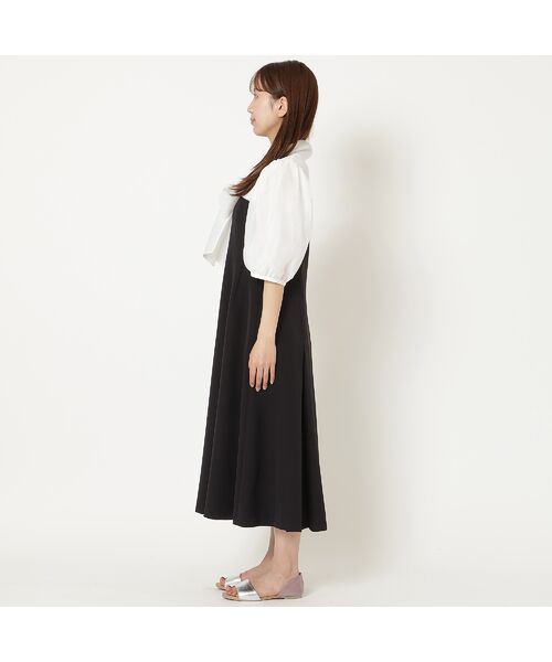 Rose Tiara / ローズティアラ ミニ丈・ひざ丈ワンピース | 【人気の美ワンピ/半袖】【接触冷感/UVカット】ダブルクロスリボンタイワンピース | 詳細5