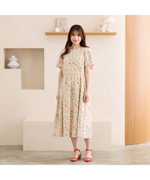 Rose Tiara/ローズティアラ 【22fabric】ジャムラボ/ ワンピース ベージュ 40 Rose Tiara/ローズティアラ 【22fabric】ジャムラボ/ ワンピース ベージュ 40