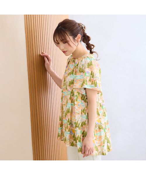 【Rose Tiara】花柄フリル ミントグリーンチュニックブラウス Rose Tiara｜フリルチュニック | Rakuten Fashion(楽天