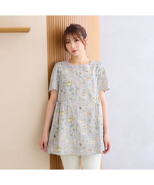 Rose Tiara/ローズティアラ 【22fabric】ジャムラボ/ ブラウス グリーン 40 Rose Tiara/ローズティアラ 【22fabric】ジャムラボ/ ブラウス グリーン 40