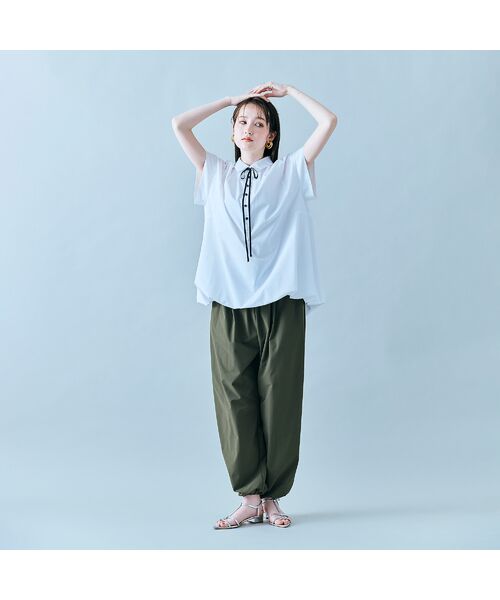 Rose Tiara/ローズティアラ 裾バルーンリボンタイ付きブラウス オフ 42 Rose Tiara/ローズティアラ 裾バルーンリボンタイ付きブラウス オフ 42