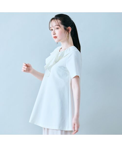 セール】 胸元ラッフルフリルブラウス （シャツ・ブラウス