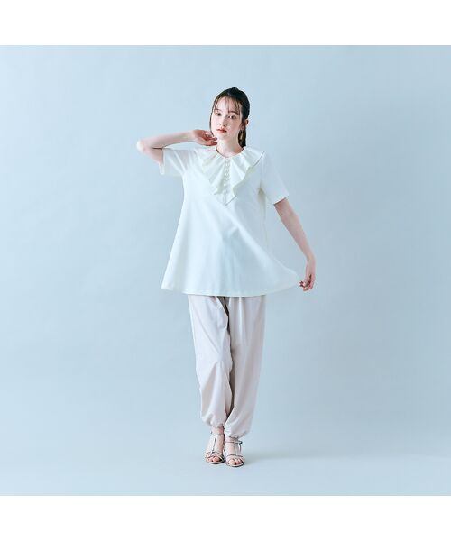セール】 胸元ラッフルフリルブラウス （シャツ・ブラウス