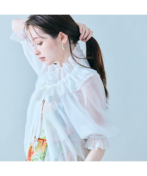 Rose Tiara/ローズティアラ ビッグリボンシアーブルゾン オフ 38 Rose Tiara/ローズティアラ ビッグリボンシアーブルゾン オフ 38