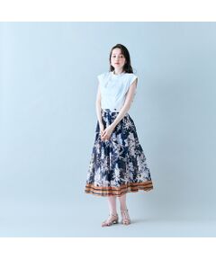 未使用☆Rose Tiaraフラワープリントプリーツスカート42 Rose Tiara｜カラーブロックフラワープリントスカート | Rakuten