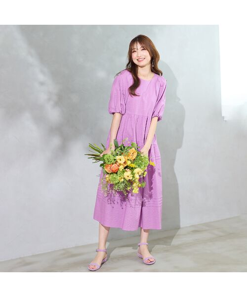 Rose Tiara / ローズティアラ ミニ丈・ひざ丈ワンピース | 【接触冷感/コットン100%/イージケア】ミラクルウェーブワンピース | 詳細4