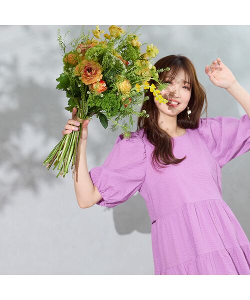 Rose Tiara / ローズティアラ ミニ丈・ひざ丈ワンピース | 【接触冷感/コットン100%/イージケア】ミラクルウェーブワンピース | 詳細5