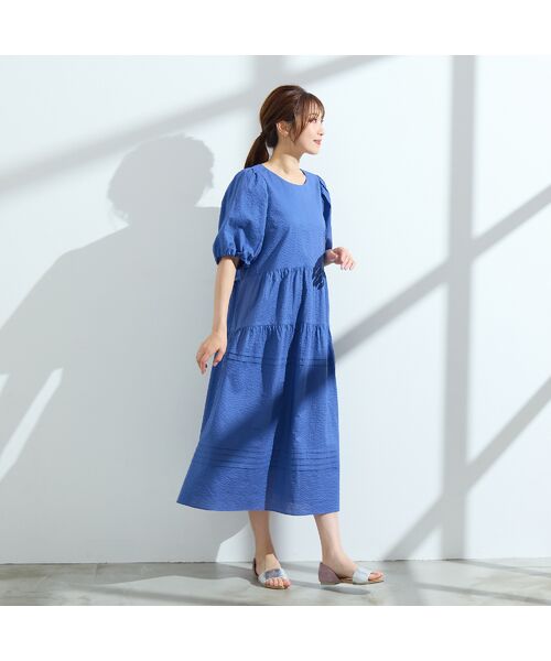 Rose Tiara / ローズティアラ ミニ丈・ひざ丈ワンピース | 【接触冷感/コットン100%/イージケア】ミラクルウェーブワンピース | 詳細7