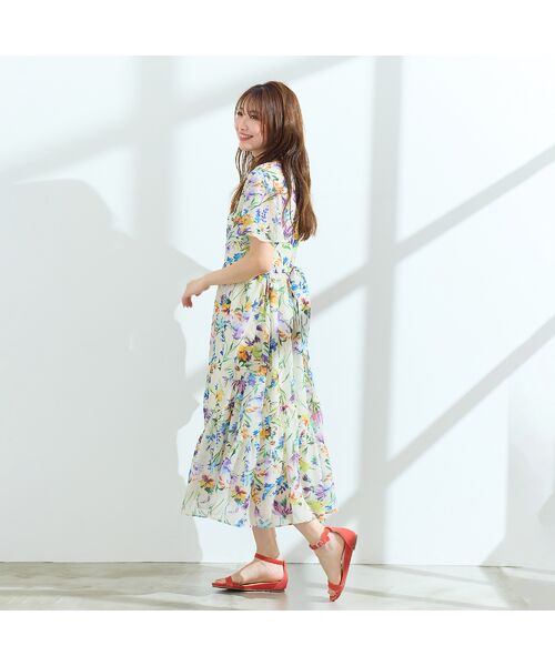 Rose Tiara / ローズティアラ ミニ丈・ひざ丈ワンピース | 【手洗い可】水彩フラワーワンピース | 詳細4