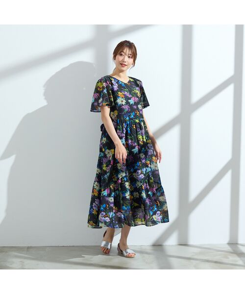 Rose Tiara / ローズティアラ ミニ丈・ひざ丈ワンピース | 【手洗い可】水彩フラワーワンピース | 詳細6