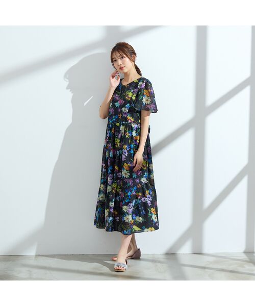 Rose Tiara / ローズティアラ ミニ丈・ひざ丈ワンピース | 【手洗い可】水彩フラワーワンピース | 詳細7