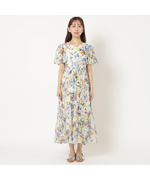 Rose Tiara / ローズティアラ ミニ丈・ひざ丈ワンピース | 【手洗い可】水彩フラワーワンピース | 詳細8