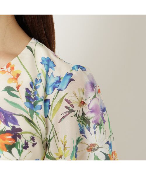 Rose Tiara / ローズティアラ ミニ丈・ひざ丈ワンピース | 【手洗い可】水彩フラワーワンピース | 詳細12