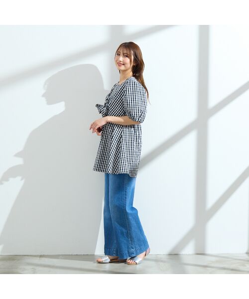 Rose Tiara / ローズティアラ シャツ・ブラウス | 【コットン100％/手洗い可】ギンガムチェックリボンブラウス | 詳細2