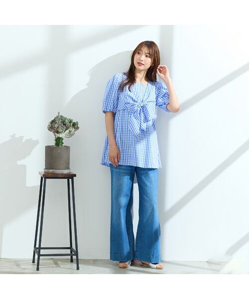 Rose Tiara / ローズティアラ シャツ・ブラウス | 【コットン100％/手洗い可】ギンガムチェックリボンブラウス | 詳細4