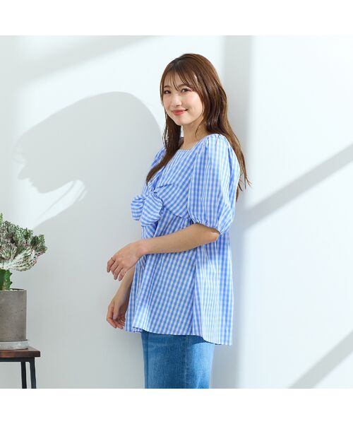 Rose Tiara / ローズティアラ シャツ・ブラウス | 【コットン100％/手洗い可】ギンガムチェックリボンブラウス | 詳細5