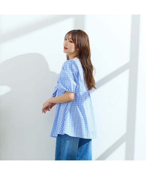 Rose Tiara / ローズティアラ シャツ・ブラウス | 【コットン100％/手洗い可】ギンガムチェックリボンブラウス | 詳細6