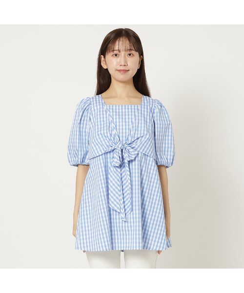 Rose Tiara / ローズティアラ シャツ・ブラウス | 【コットン100％/手洗い可】ギンガムチェックリボンブラウス | 詳細9