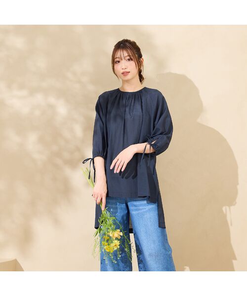 Rose Tiara / ローズティアラ シャツ・ブラウス | 【接触冷感/手洗い可】バックロングブラウス | 詳細1