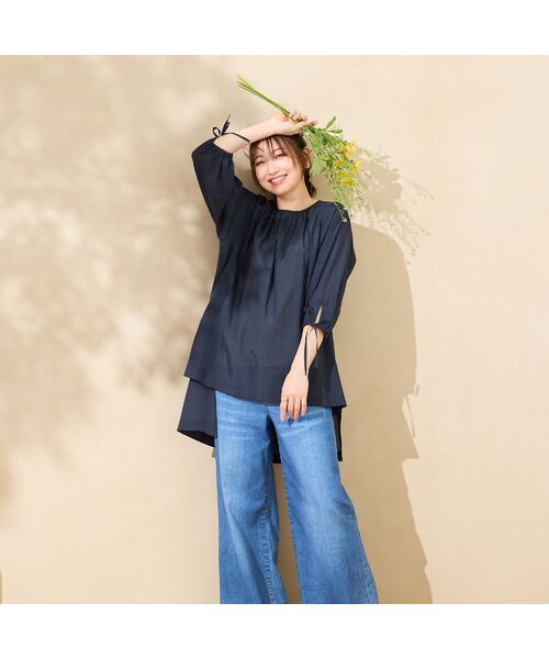 Rose Tiara / ローズティアラ シャツ・ブラウス | 【接触冷感/手洗い可】バックロングブラウス | 詳細5