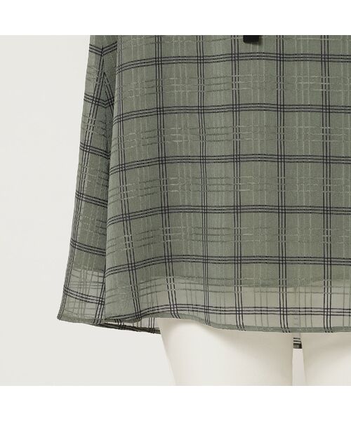 Rose Tiara / ローズティアラ シャツ・ブラウス | シアーチェック配色リボンブラウス | 詳細12