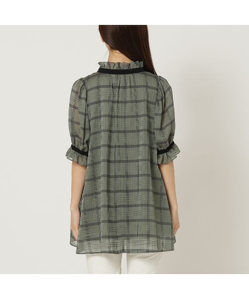 Rose Tiara / ローズティアラ シャツ・ブラウス | シアーチェック配色リボンブラウス | 詳細8