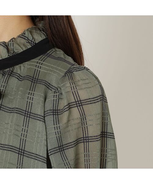 Rose Tiara / ローズティアラ シャツ・ブラウス | シアーチェック配色リボンブラウス | 詳細10