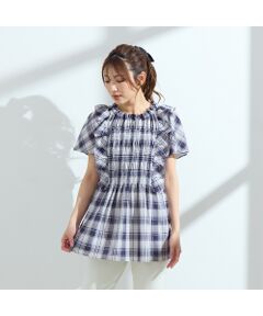 Rose Tiara / ローズティアラ シャツ・ブラウス | 【手洗い可】チェックシャーリングブラウス