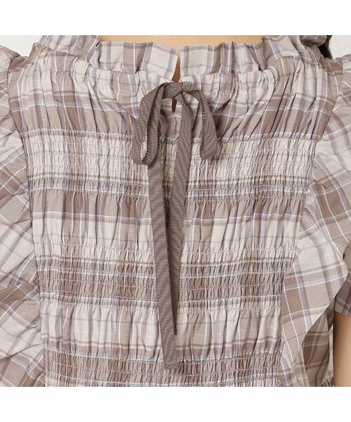 Rose Tiara / ローズティアラ シャツ・ブラウス | 【手洗い可】チェックシャーリングブラウス | 詳細16