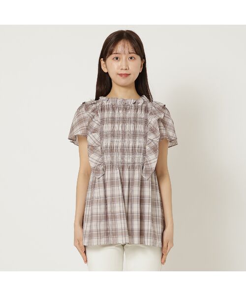 Rose Tiara / ローズティアラ シャツ・ブラウス | 【手洗い可】チェックシャーリングブラウス | 詳細8